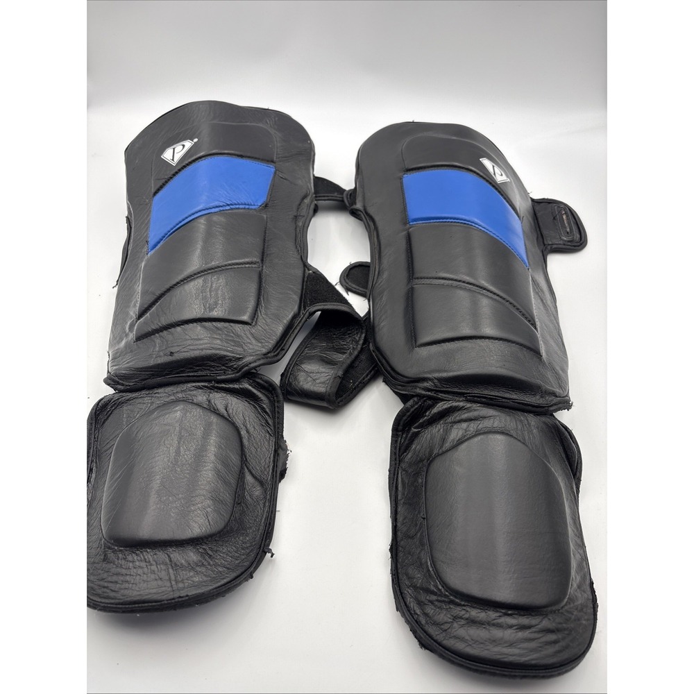 Pro Boxing Supplies Muay Thai Shin Guards Professional Gel Black Blue Large